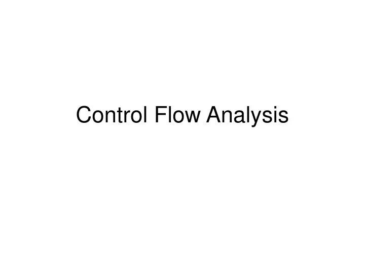 control flow analysis