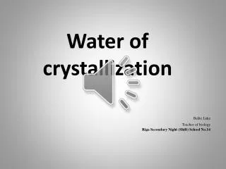 Water of crystallization