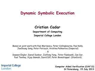 Dynamic Symbolic Execution