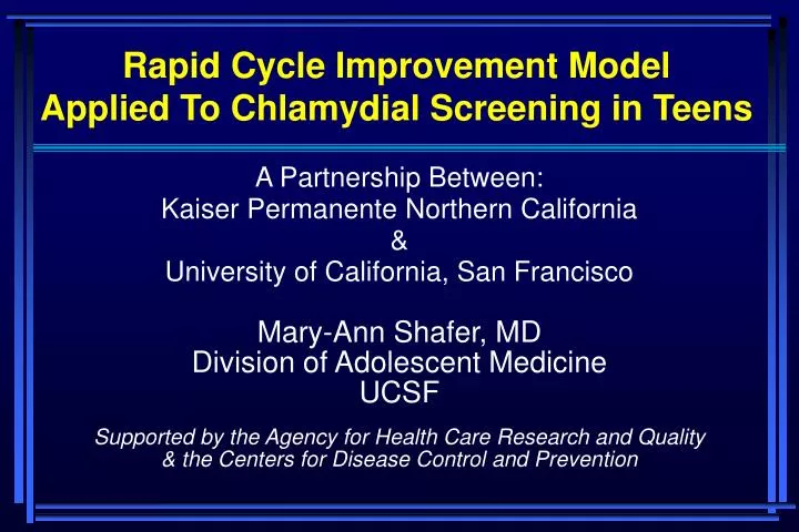 rapid cycle improvement model applied to chlamydial screening in teens