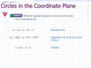 Circles in the Coordinate Plane