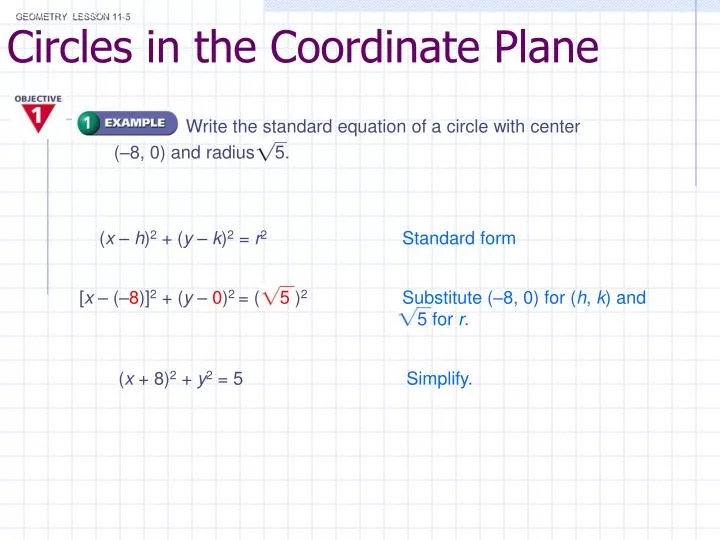 circles in the coordinate plane