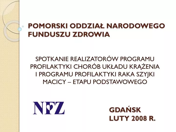 pomorski oddzia narodowego funduszu zdrowia