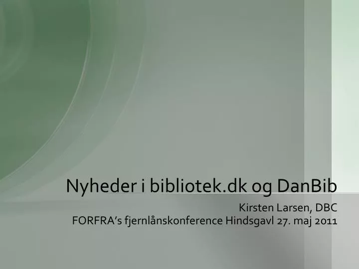 nyheder i bibliotek dk og danbib