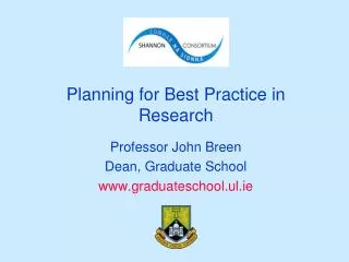 Planning for Best Practice in Research