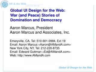 Global UI Design for the Web: War (and Peace) Stories of Domination and Democracy