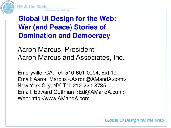 global ui design for the web war and peace stories of domination and democracy