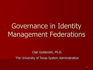 Governance in Identity Management Federations