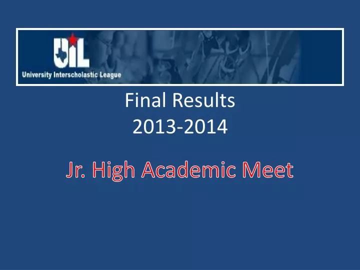 final results 2013 2014