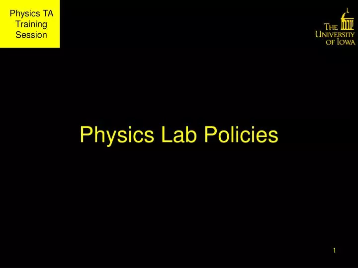 physics lab policies