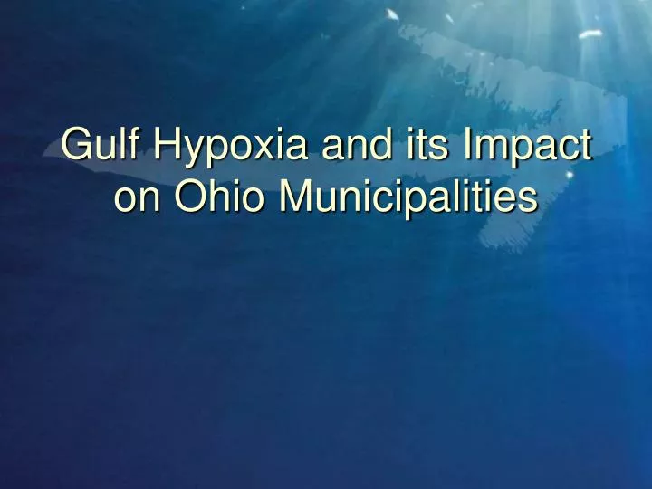 gulf hypoxia and its impact on ohio municipalities