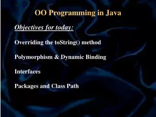 OO Programming in Java