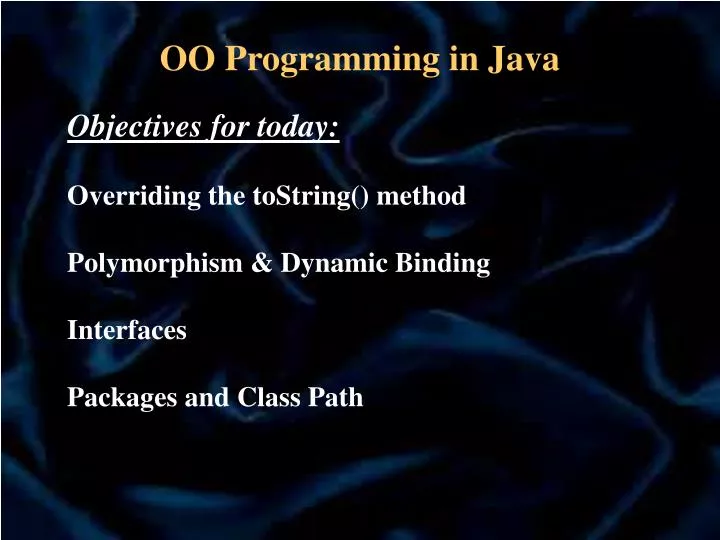 oo programming in java
