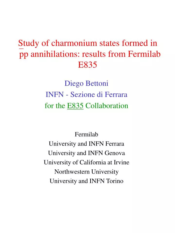 study of charmonium states formed in pp annihilations results from fermilab e835