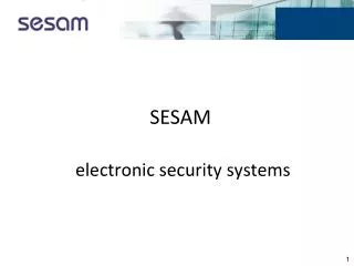SESAM electronic security systems