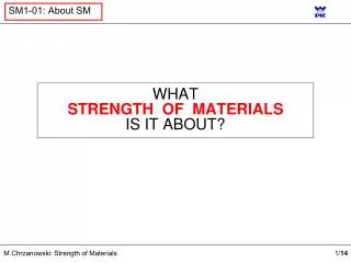 WHAT STRENGTH OF MATERIALS IS IT ABOUT?