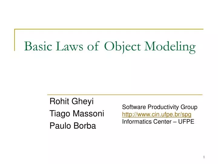basic laws of object modeling