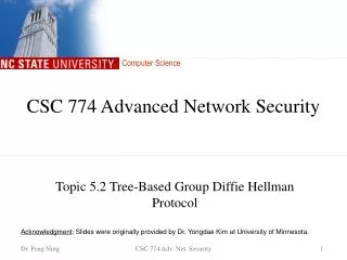 CSC 774 Advanced Network Security