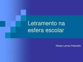 letramento na esfera escolar