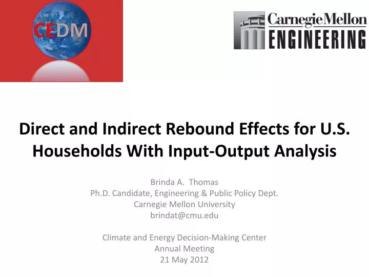 direct and indirect rebound effects for u s households with input output analysis