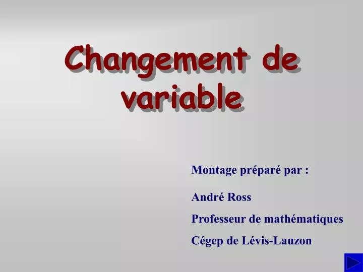 changement de variable