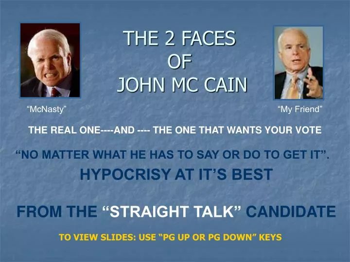 the 2 faces of john mc cain
