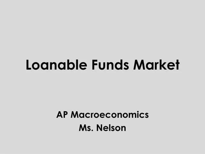 loanable funds market