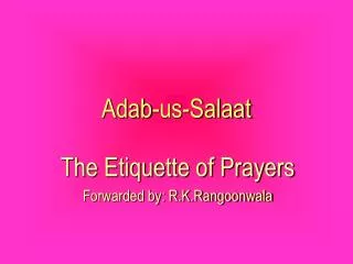 Adab-us-Salaat