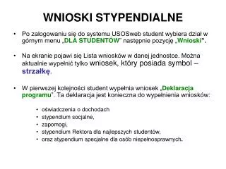 wnioski stypendialne