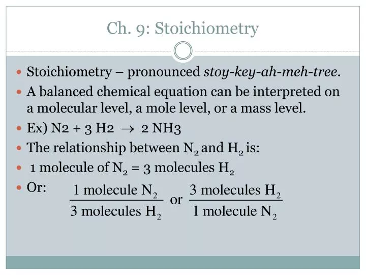ch 9 stoichiometry