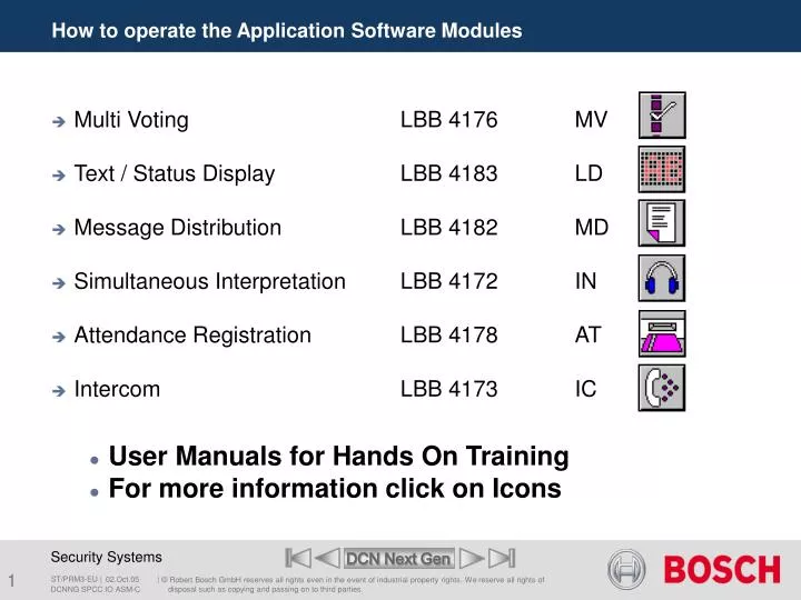 how to operate the application software modules