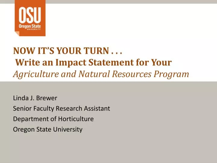 now it s your turn write an impact statement for your agriculture and natural resources program
