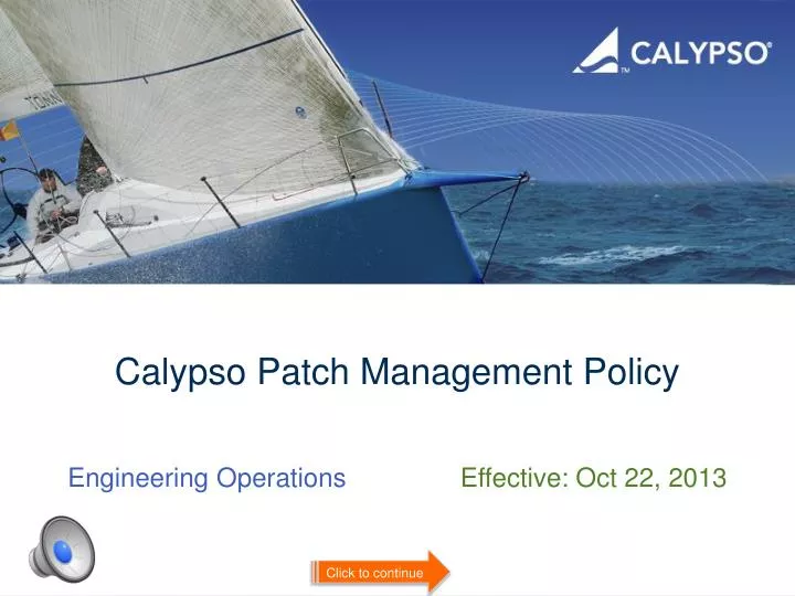 calypso patch management policy