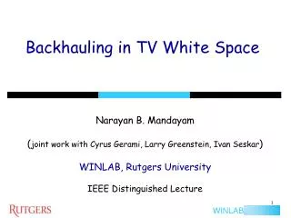Backhauling in TV White Space
