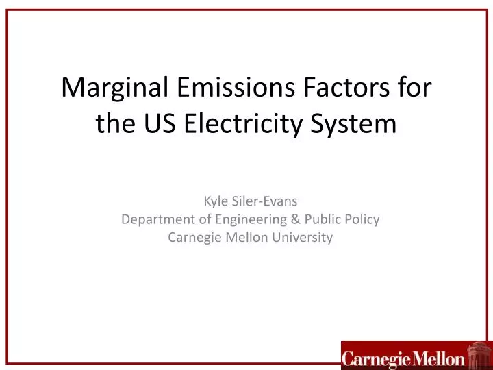marginal emissions factors for the us electricity system