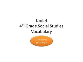 Unit 4 4 th Grade Social Studies Vocabulary