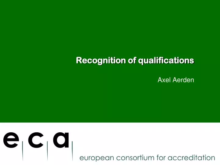 recognition of qualifications