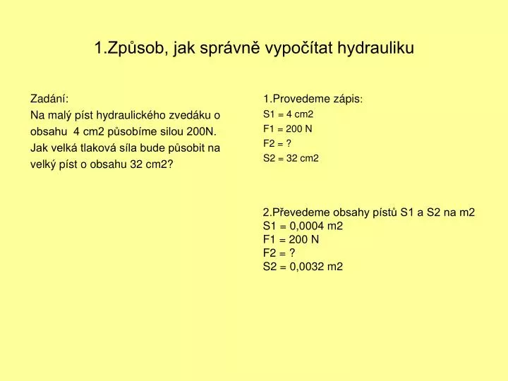 1 zp sob jak spr vn vypo tat hydrauliku