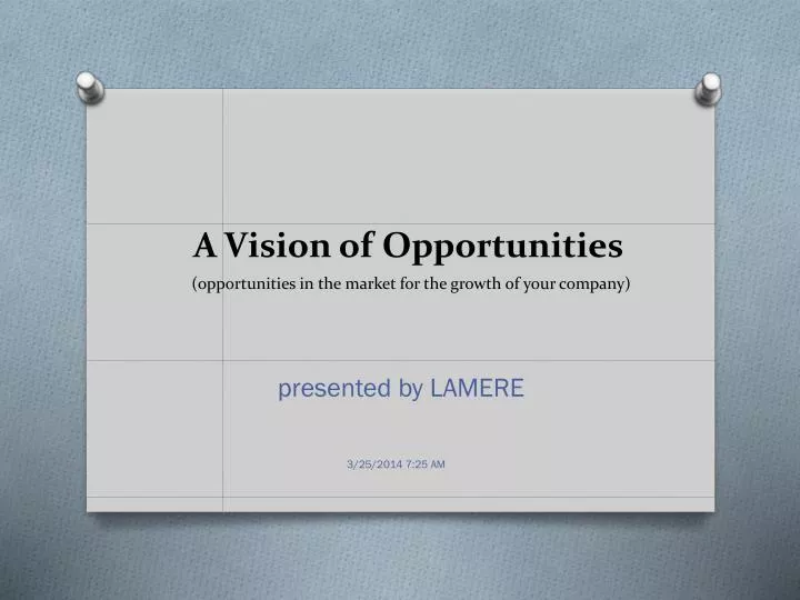 a vision of opportunities