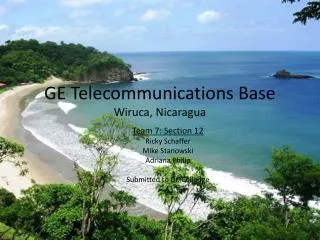 GE Telecommunications Base Wiruca, Nicaragua