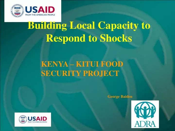 building local capacity to respond to shocks