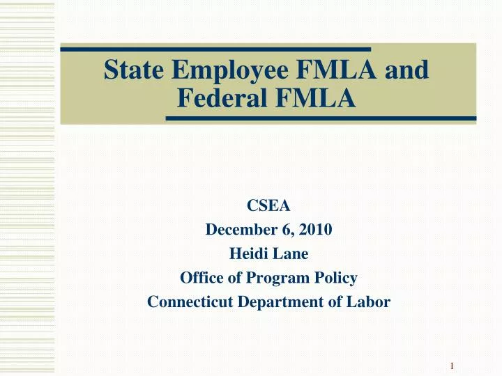 state employee fmla and federal fmla