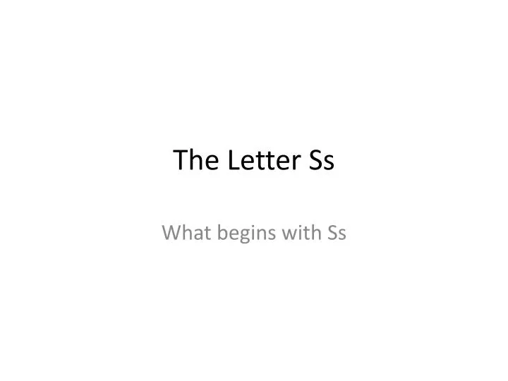 the letter ss