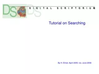 Tutorial on Searching