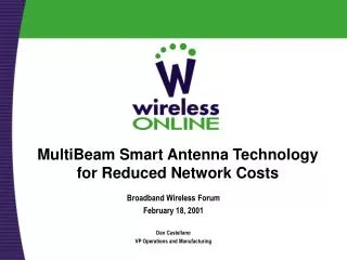 MultiBeam Smart Antenna Technology for Reduced Network Costs