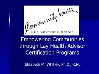 Empowering Communities through Lay Health Advisor Certification Programs
