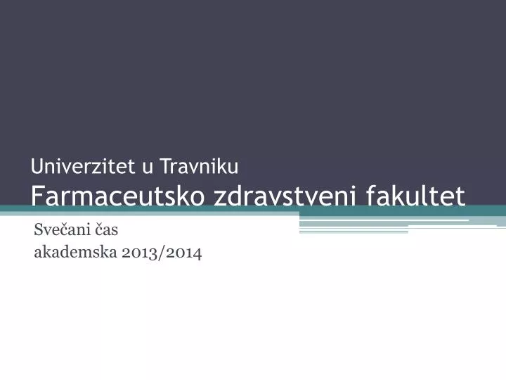 univerzitet u travniku farmaceutsko zdravstveni fakultet