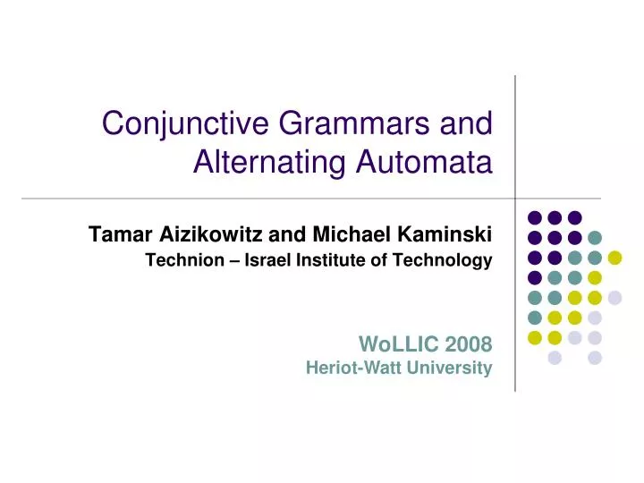 conjunctive grammars and alternating automata