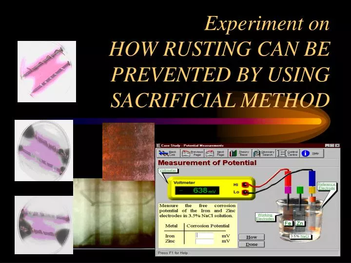experiment on how rusting can be prevented by using sacrificial method