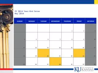 FY 2014 Year-End Dates May 2014